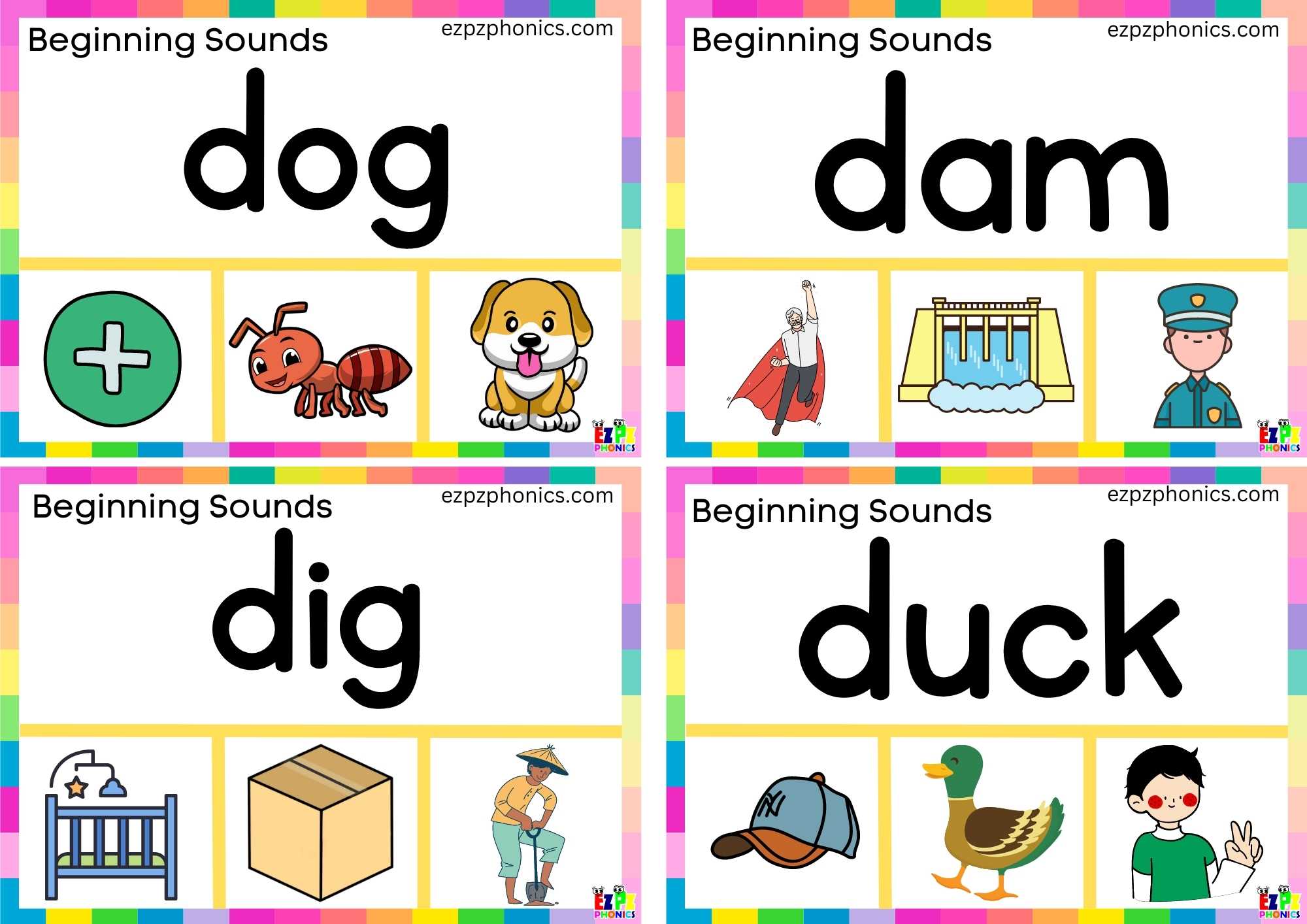 Read The Word And Clip The Correct Image Clip Card Letter D Card 2